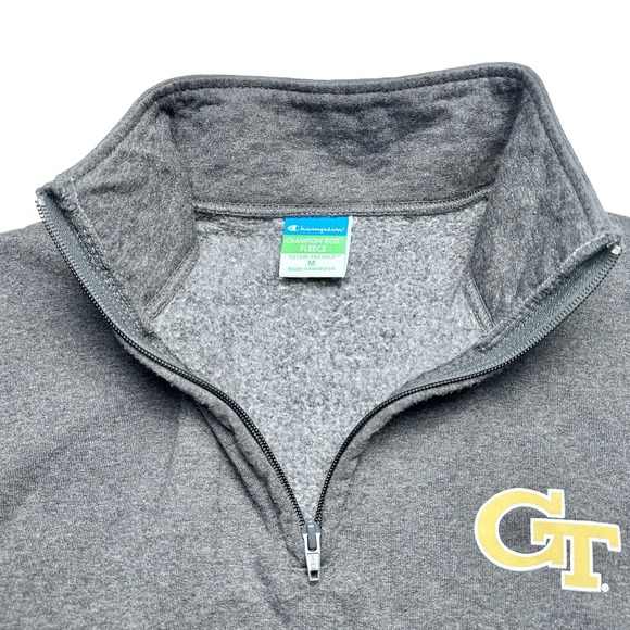 Champion x GT | Unisex | Gray Eco-Fleece Quarter Zip Sweatshirt | Medium - Picture 7 of 14